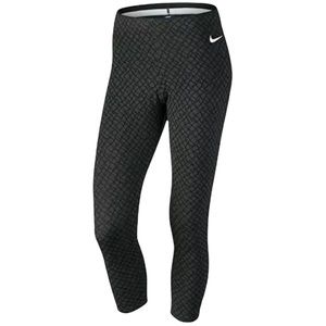 Nike Gray Cropped Capri Leggings Black Pattern Women’s M
